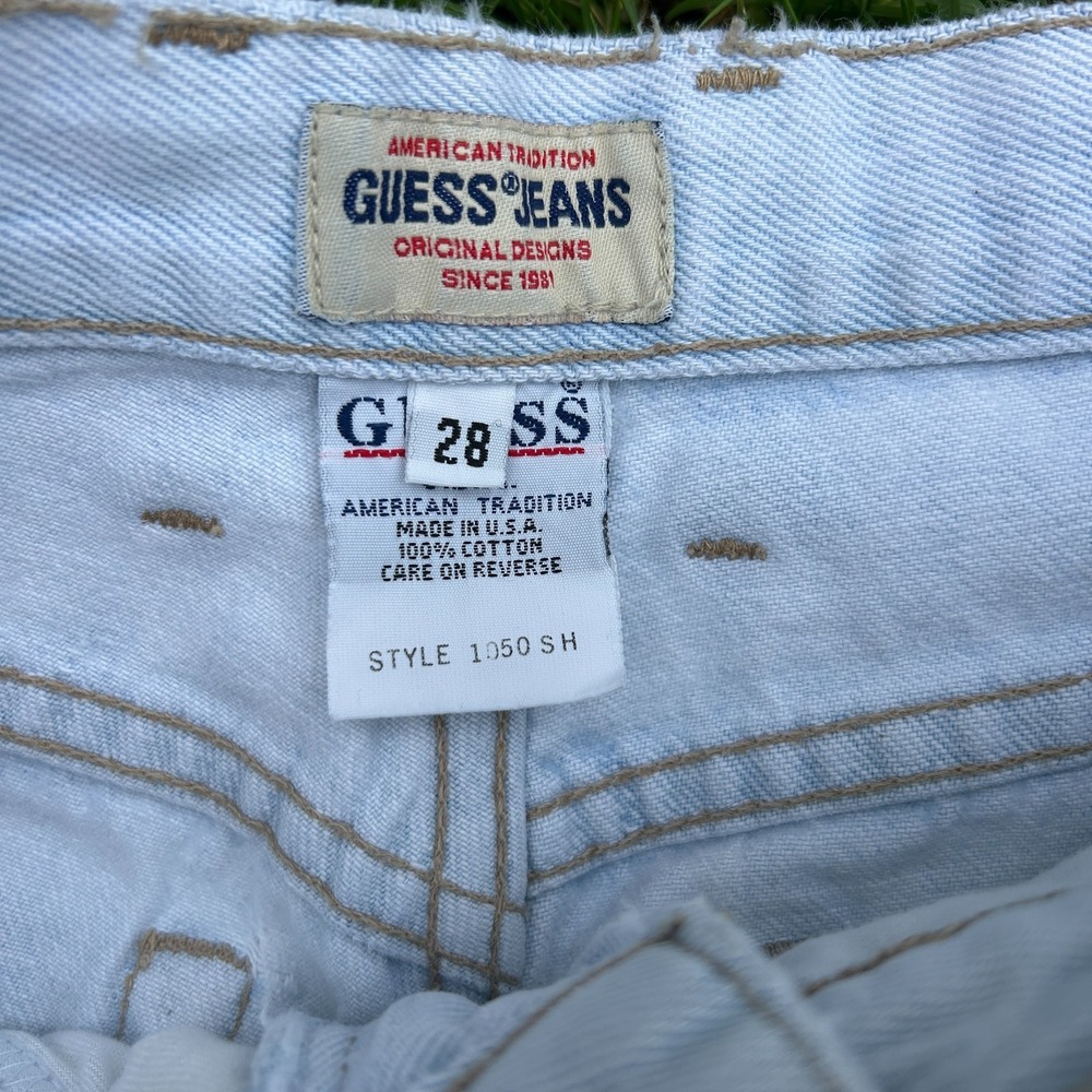 Vintage 80s Guess Jeans Womens Sz 28 Light Blue Denim 1050 Faded Mom Made in USA - Picture 7 of 9